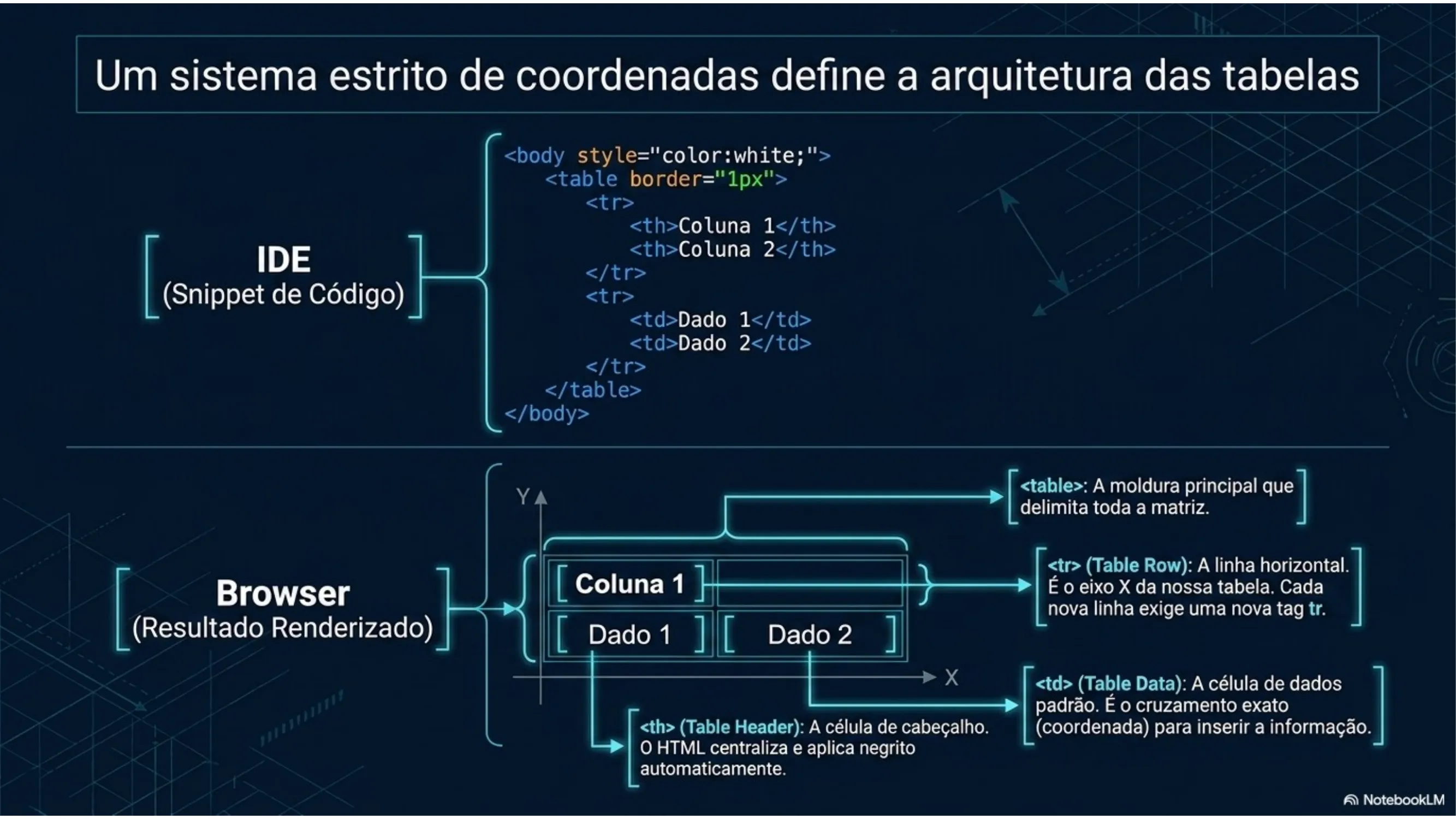 Arquitetura das tabelas HTML