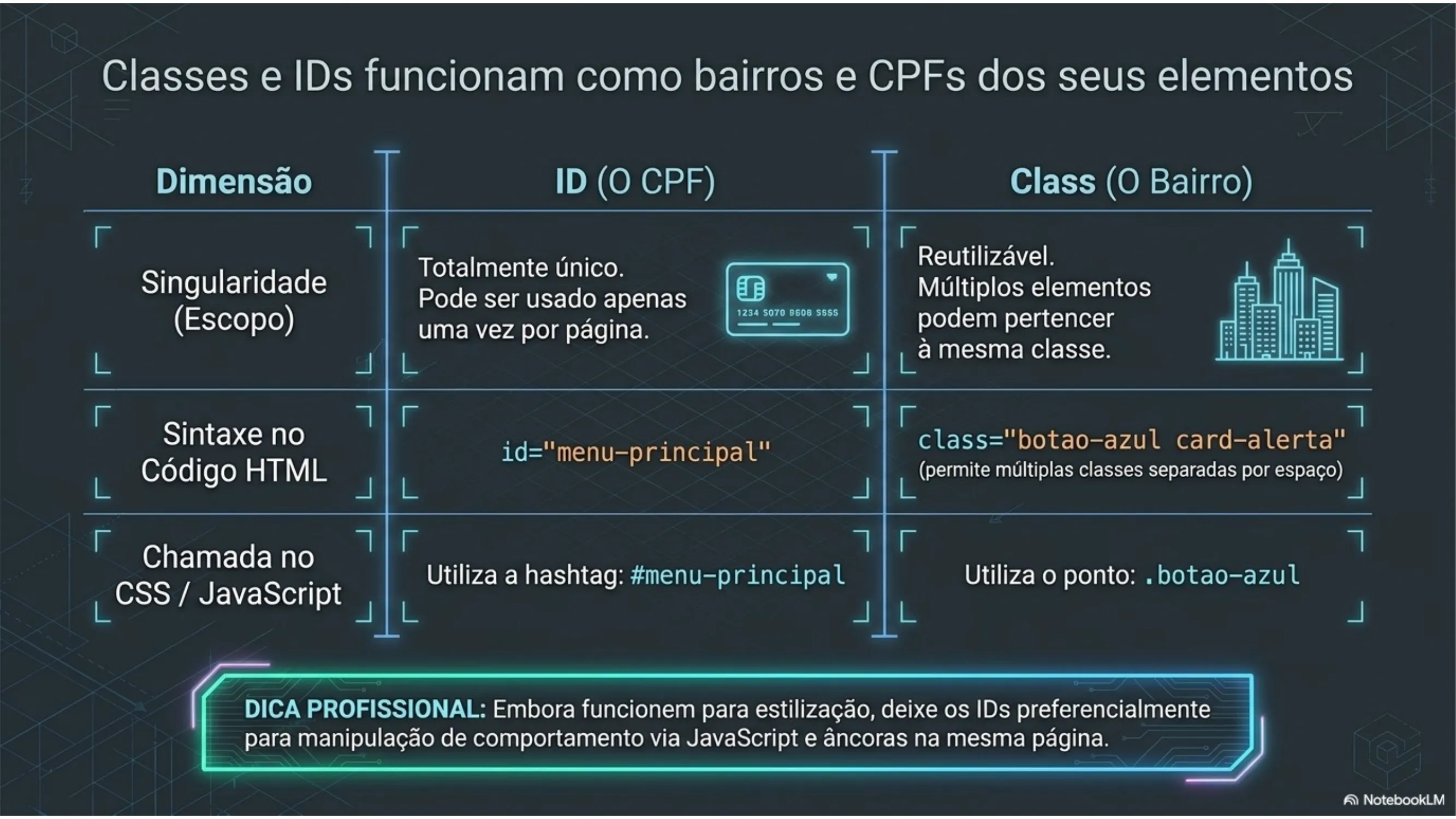 Classes e IDs — bairros e CPFs dos elementos