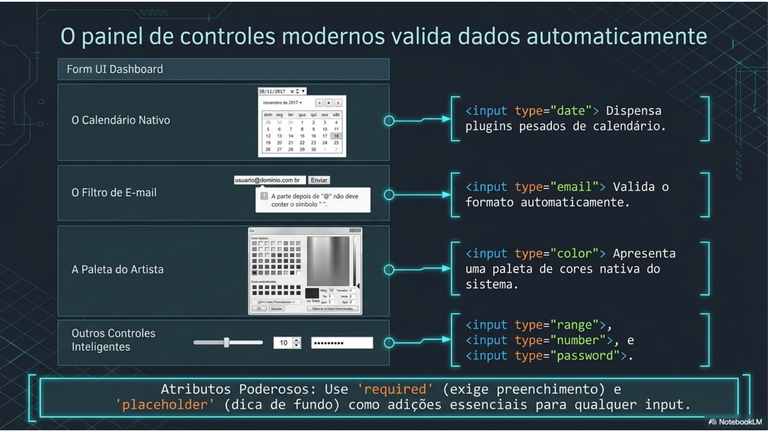 Controles HTML5 com validação nativa
